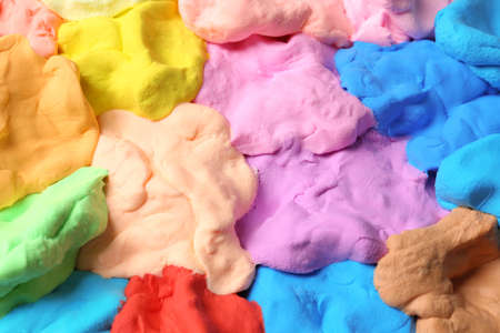 Different color play dough as background, closeupの写真素材