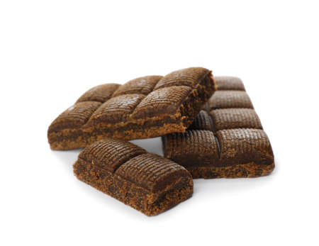 Pieces of hematogen bar on white backgroundの写真素材