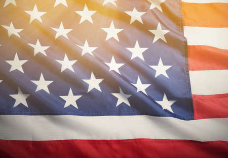 American flag as background, top view. National symbol of USA