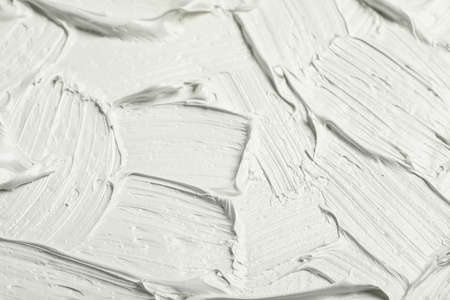 Texture of white oil paint as background, closeupの写真素材