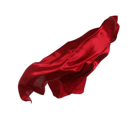 Beautiful delicate red silk isolated on white