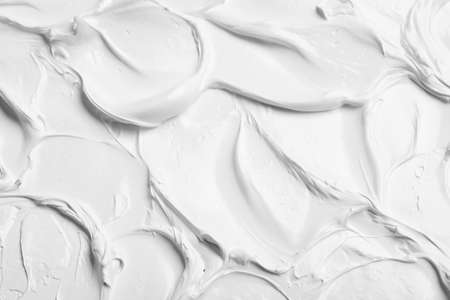 Texture of white oil paint as background, closeupの写真素材