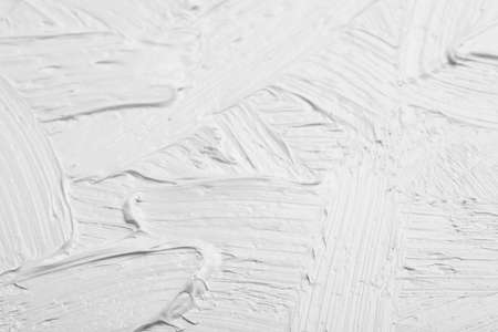 Texture of white oil paint as background, closeupの写真素材