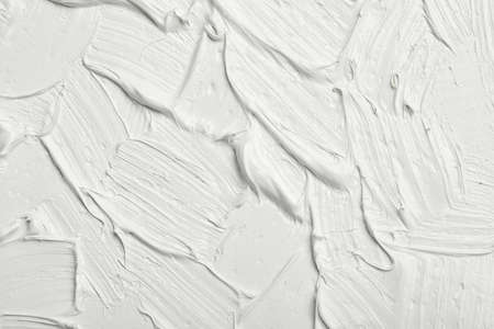 Texture of white oil paint as background, closeupの写真素材
