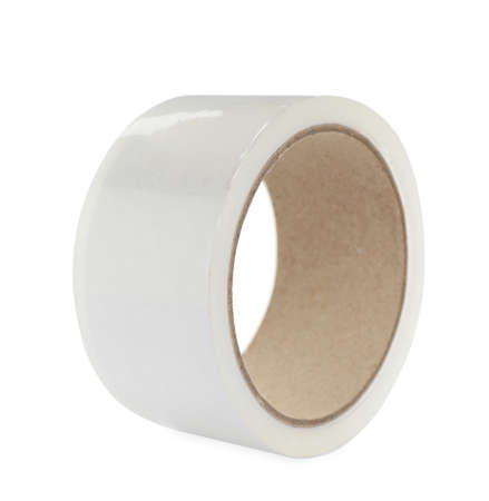 Roll of adhesive tape isolated on whiteの写真素材