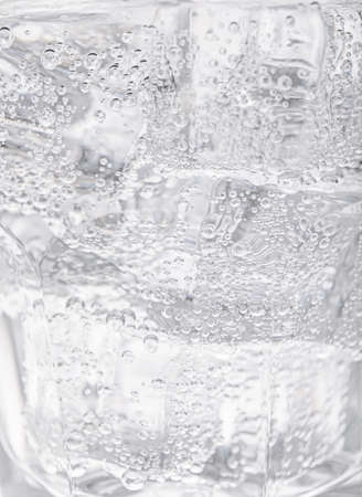 Closeup view of soda water with iceの写真素材