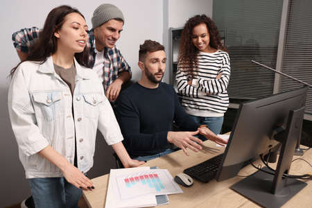 Team of employees working together in office. startup projectの写真素材