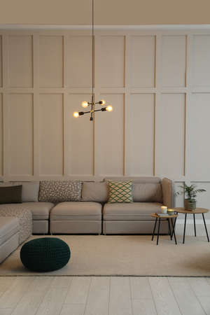 Stylish living room interior with comfortable furniture