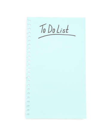 Notepad sheet with inscription To Do List on white tableの写真素材