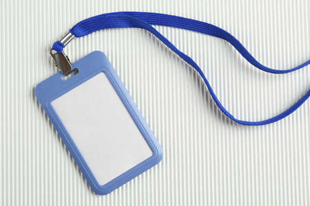 Blank badge on white background, top view. Mockup for designの写真素材
