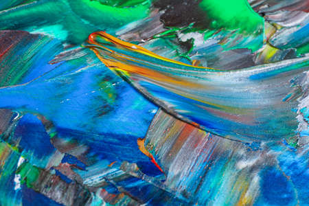 Abstract colorful acrylic paint as background, closeup view