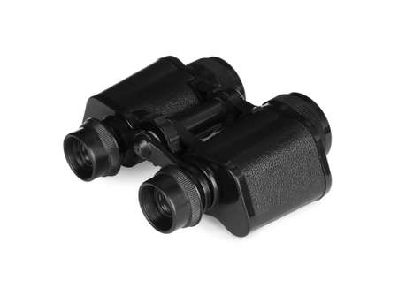 Modern binoculars isolated on white. optical instrumentsの写真素材