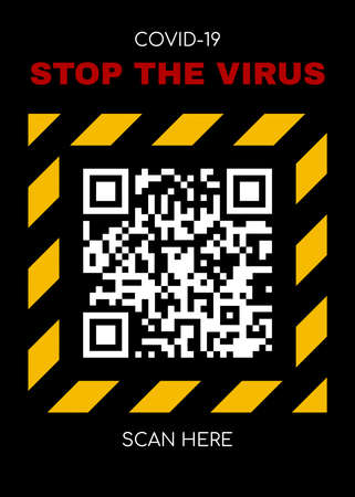 Electronic COVID-19 vaccination certificate with QR code, illustrationの写真素材