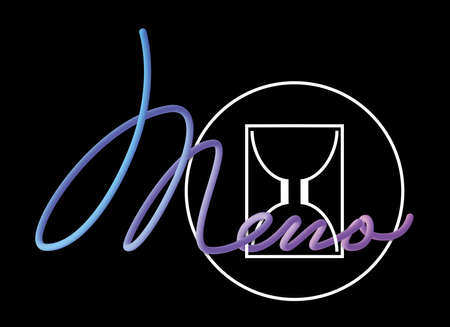 Concept of impending menopause. Hourglass on black background