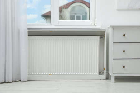 modern radiator at home. central heating systemの写真素材