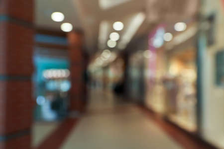 Blurred view of shopping mall interior. bokeh effectの写真素材