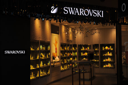 WARSAW, POLAND - MARCH 22, 2022: Official SWAROVSKI store in shopping mallのeditorial素材