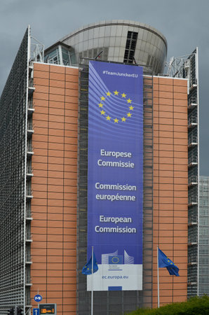 BRUSSELS, BELGIUM- JUNE 13, 2019: Beautiful view of Berlaymont buildingのeditorial素材