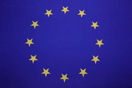 Flag of European Union as background, top view
