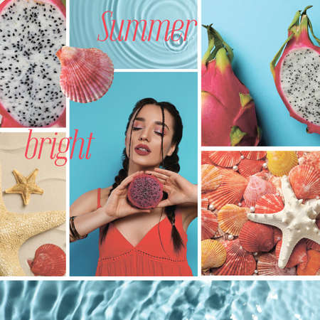 Inspiring mood board. Collage with beautiful and aesthetic photos
