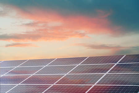 Solar panels installed outdoors. alternative energy sources