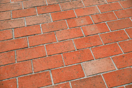 Texture of red brick wall as background, closeupの写真素材