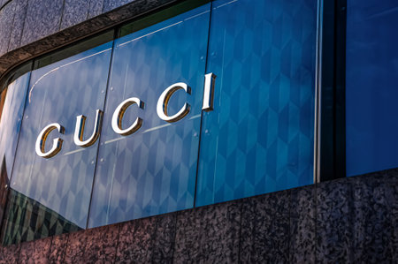 Warshaw, Poland - May 14, 2022: Facade of Gucci fashion storeのeditorial素材