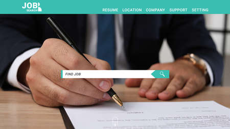 Homepage of employment website. Job search engines