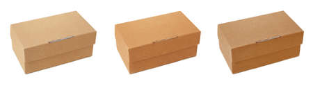 Set of cardboard boxes on white background. banner design