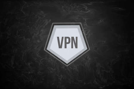 Acronym VPN on blackboard. Secure network connectionの写真素材