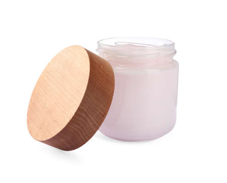 Jar face cream isolated on whiteの写真素材