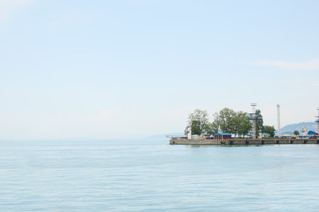 Beautiful view of sea coast with light house