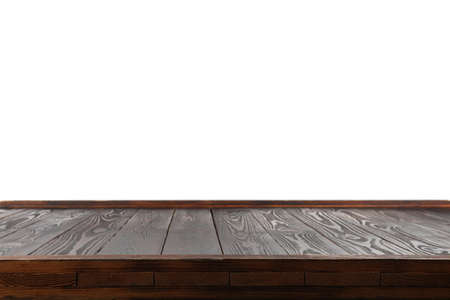 Empty gray wooden surface isolated on whiteの写真素材