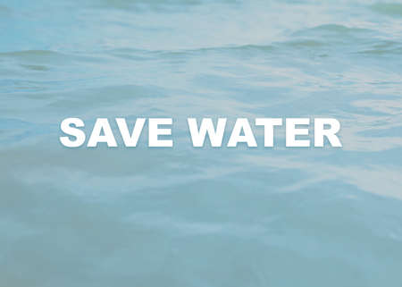 Save water concept. View of the sea with waves as backgroundの写真素材