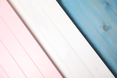 Different wooden surfaces for photography, flat lay. Stylish photo backgroundの写真素材