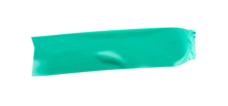 Piece of turquoise insulating tape isolated on white, top view