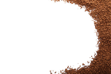 Heap of aromatic instant coffee isolated on white, top viewの写真素材
