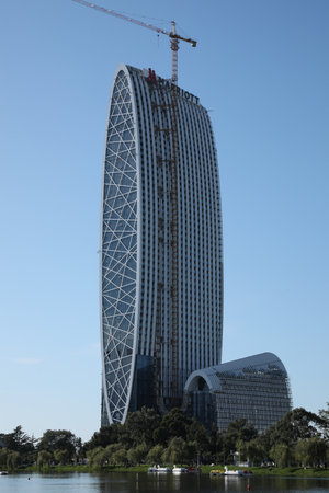 Batumi, Georgia - October 12, 2022: Mariott building near Nurigeli lake