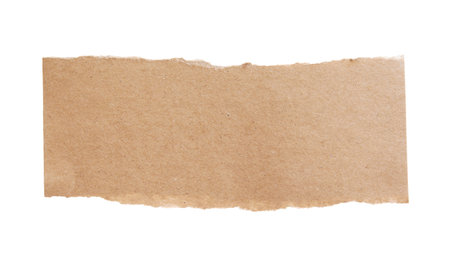 Piece of brown paper isolated on white. Space for textの写真素材