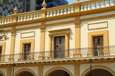San Pedro Garza Garcia, Mexico - September 25, 2022: Exterior of beautiful Palacio Municipal building on sunny dayのeditorial素材