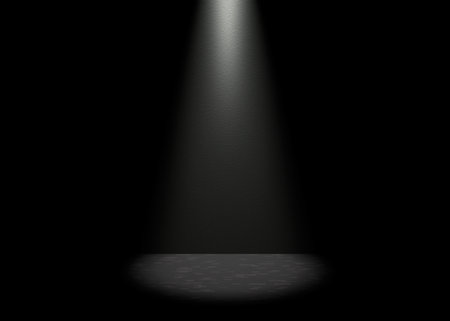 Bright spotlight in dark room. performance equipmentの写真素材
