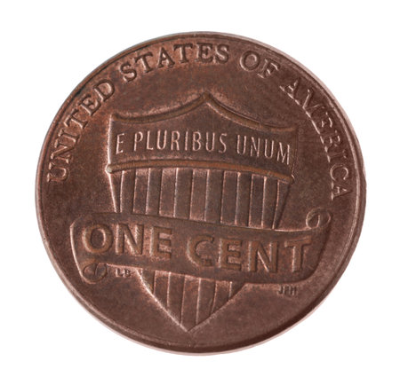 American coin isolated on white, top view