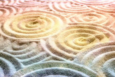 Sand with pattern as background. Zen, meditation, harmony