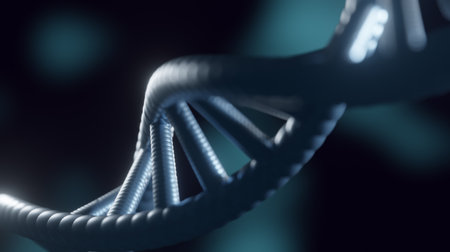 Structure of DNA on dark background. Illustrationの写真素材
