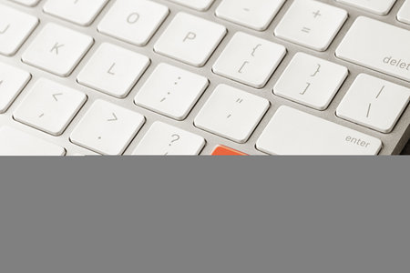 Red button with text RESET PASSWORD on keyboard, closeup viewの写真素材