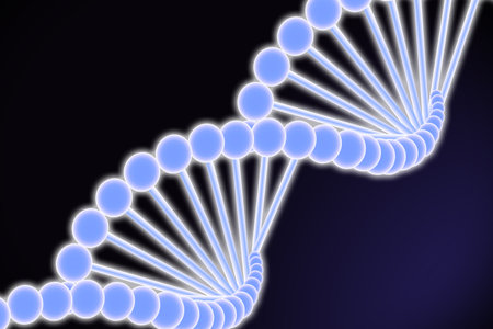 Structure of DNA on dark background. Illustrationの写真素材