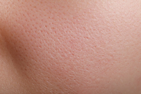 Close up view of human skin as backgroundの写真素材