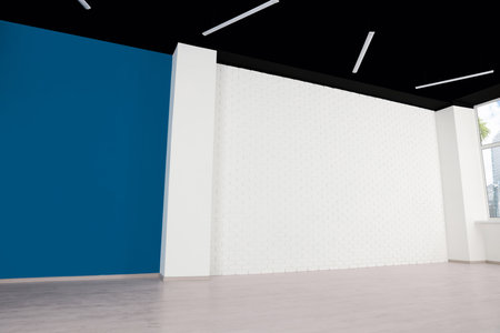 Empty office room with color walls. interior designの写真素材