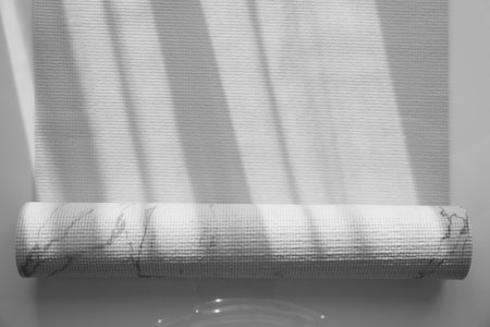Karemat or fitness mat on floor, top viewの写真素材