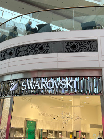 Poland, Warsaw - July 12, 2022: Official Swarovski store in shopping mallのeditorial素材